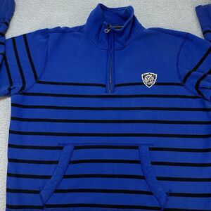 American Eagle Outfitters Men's Pullover quarter Zip XL Blue Striped Y2K Vintage